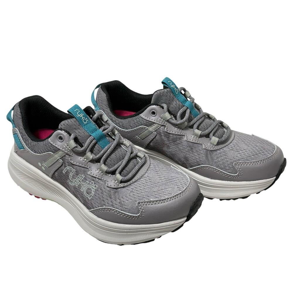 Ryka Treetop Trail Tech Grey Women's Teal Walking Shoes SZ/6.5